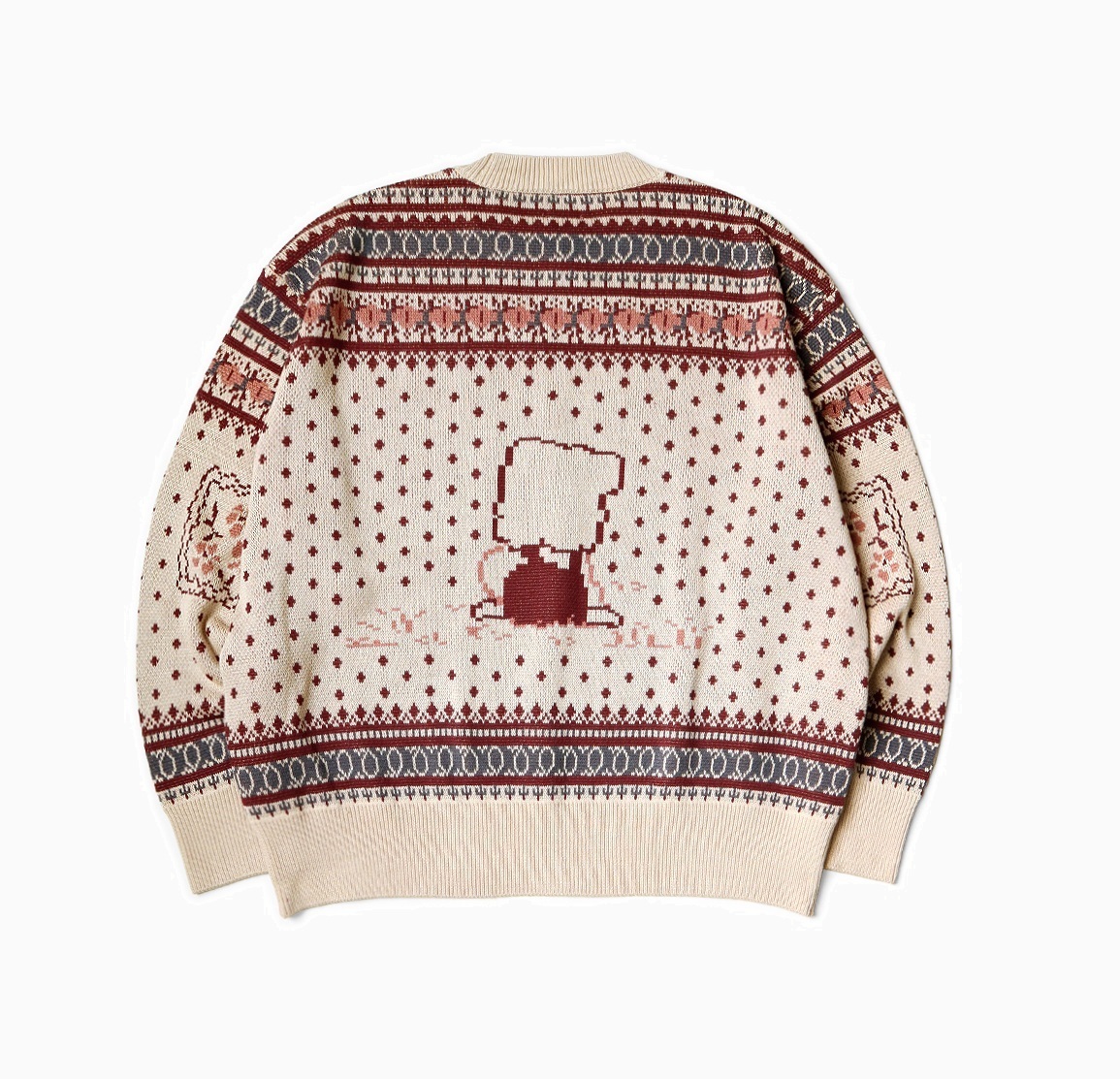 KAPITAL 2025 8G COTTON KNIT PECKISH RAINBOWY FAIR ISLE CREW SWEATER - PRE ORDER ITEM (預訂中)