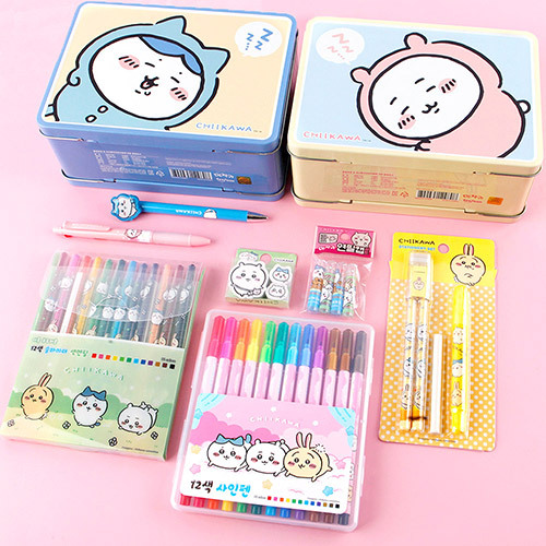 韓國 Chiikawa 文具鐵盒套裝 -顏色隨機發放