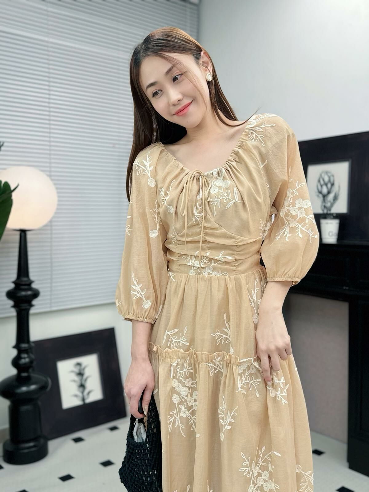 OP#6925 🤍土系杏花連身裙