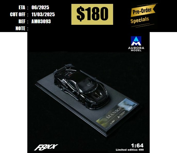 PO-$180 * AURORA MODEL * 1:64 F8 TRIBUTO MANSORY F8XX BLACK [OD09/03]