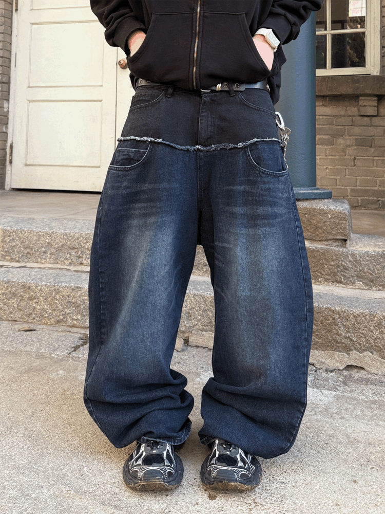 Kio 雙色疊層牛仔褲