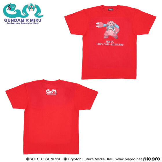 234899 Pbandai 預訂 2025/10月 ガンダム45周年 × 初音ミク Tシャツ 初音ミク×ズゴック（シャア専用）