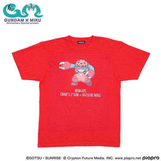 234899 Pbandai 預訂 2025/10月 ガンダム45周年 × 初音ミク Tシャツ 初音ミク×ズゴック（シャア専用）