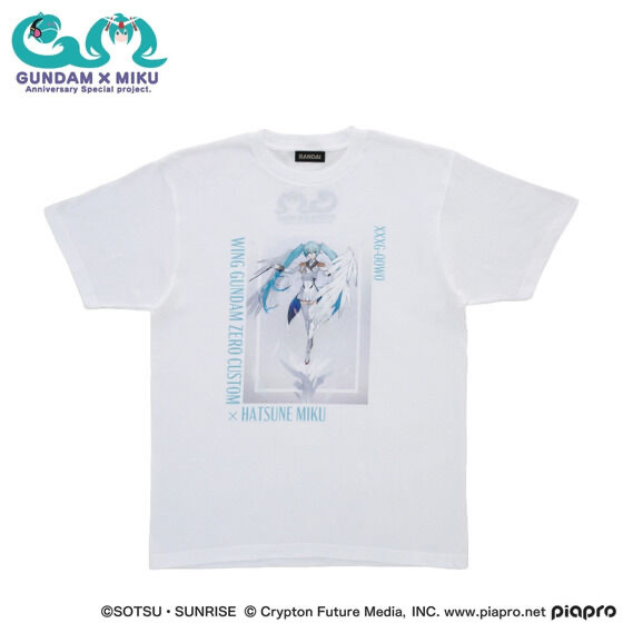 234901 Pbandai 預訂 2025/10月 ガンダム45周年 × 初音ミク Tシャツ 初音ミク×ウイングガンダムゼロEW