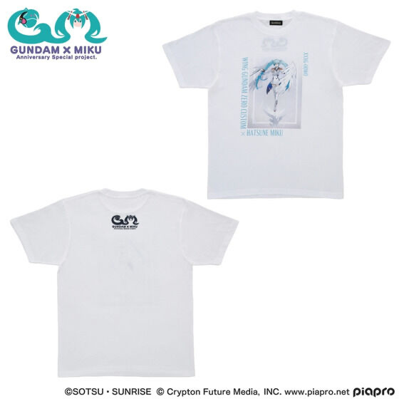 234901 Pbandai 預訂 2025/10月 ガンダム45周年 × 初音ミク Tシャツ 初音ミク×ウイングガンダムゼロEW