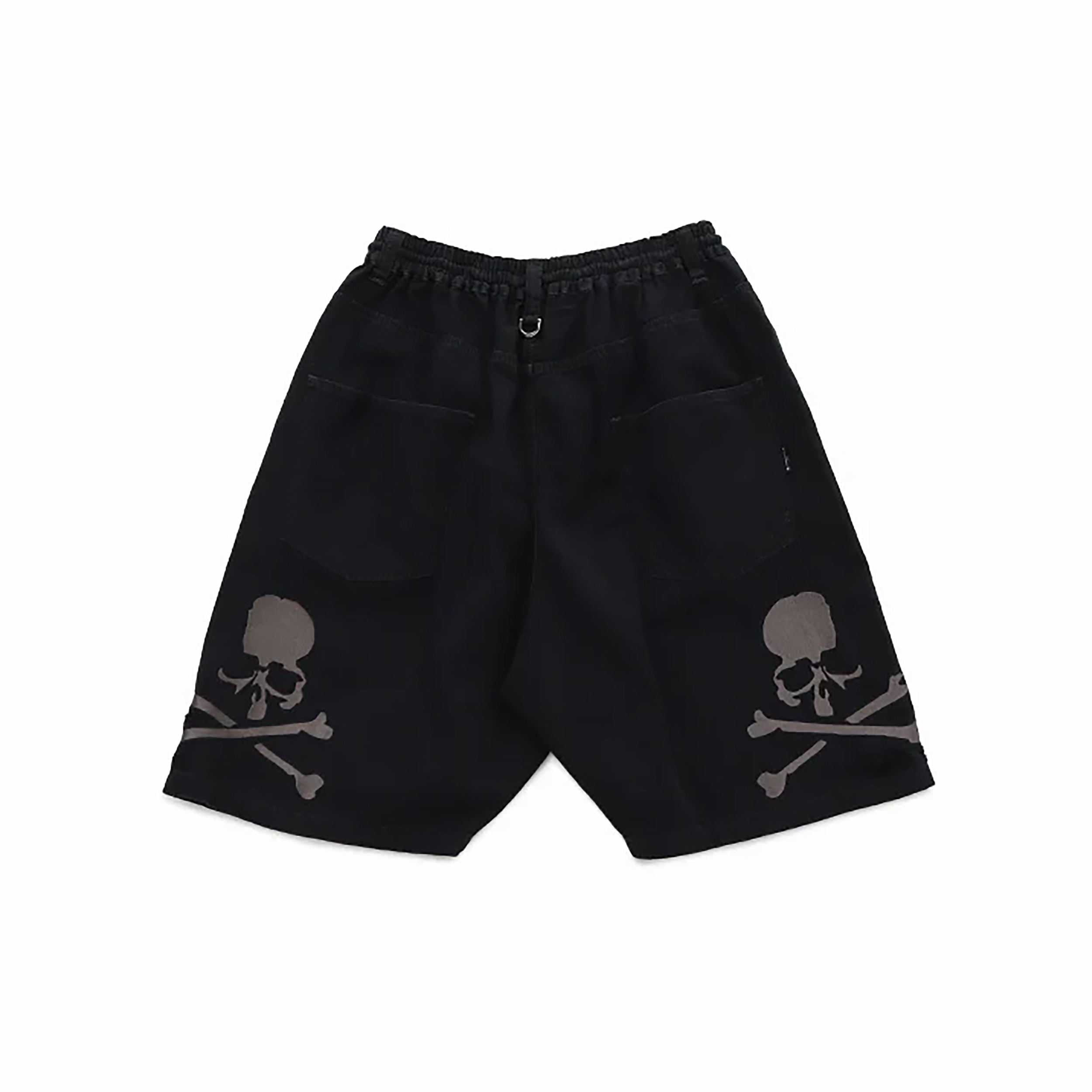 MASTERMIND JAPAN MJ DISTRESSED EASY DENIM SHORTS 6OZ MMJ 金屬吊環 綁繩 刺繡骷髏 破壞單寧短褲-MJ25E14-PA024