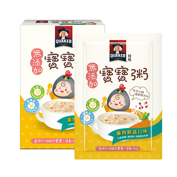 (任選7盒$1899)桂格寶寶粥 雞肉鮮蔬1盒 (商品效期2026/6/22) (150gX4包/盒)
