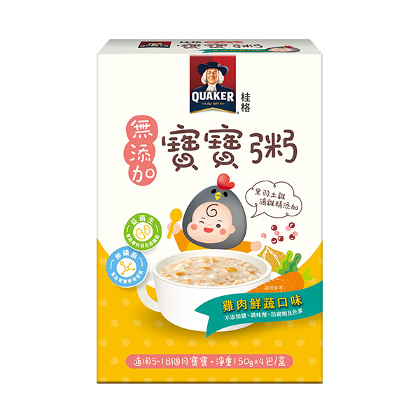 (任選7盒$1899)桂格寶寶粥 雞肉鮮蔬1盒 (商品效期2026/6/22) (150gX4包/盒)