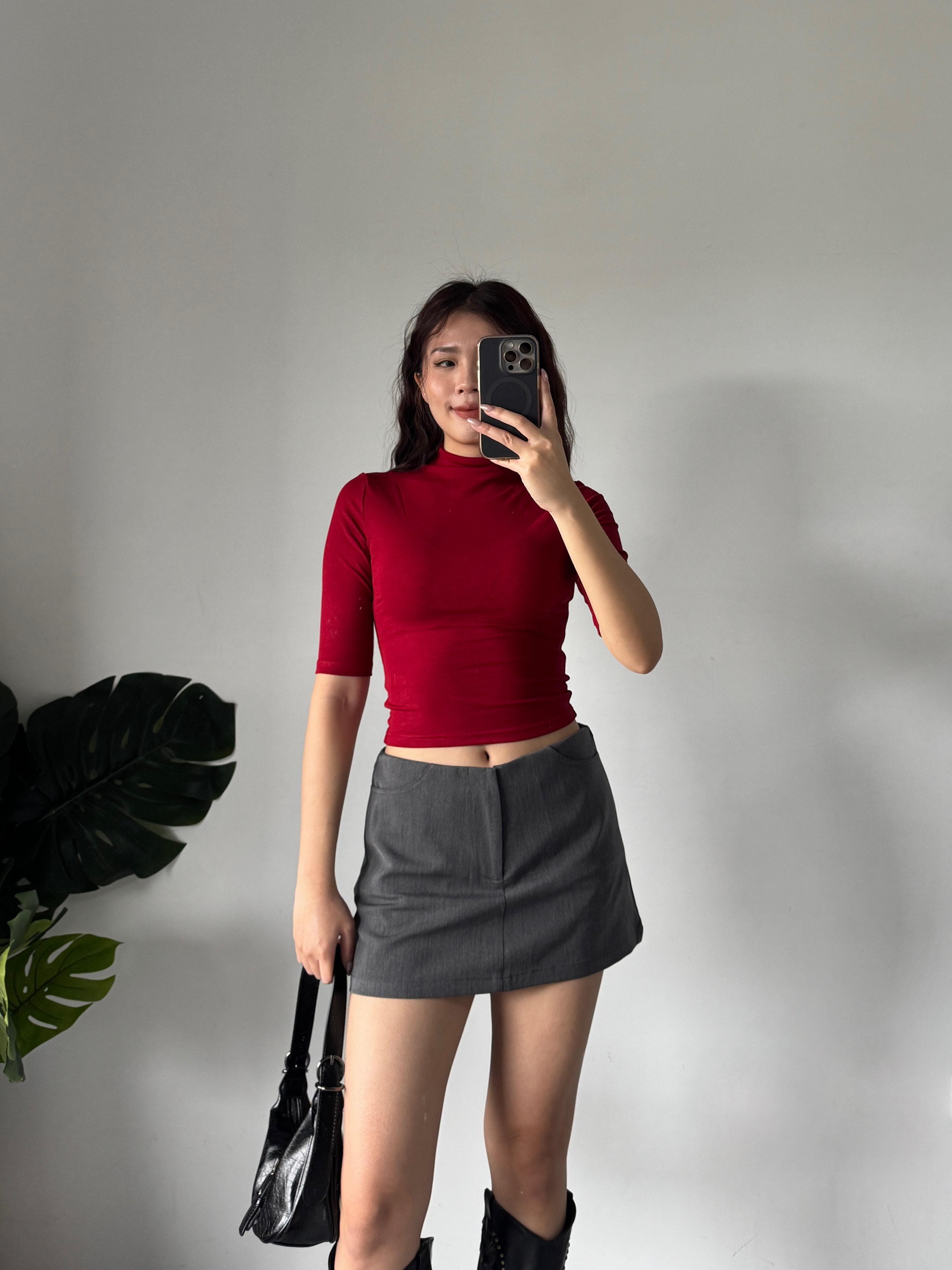 大推📻時髦中袖半高領上衣(3色)