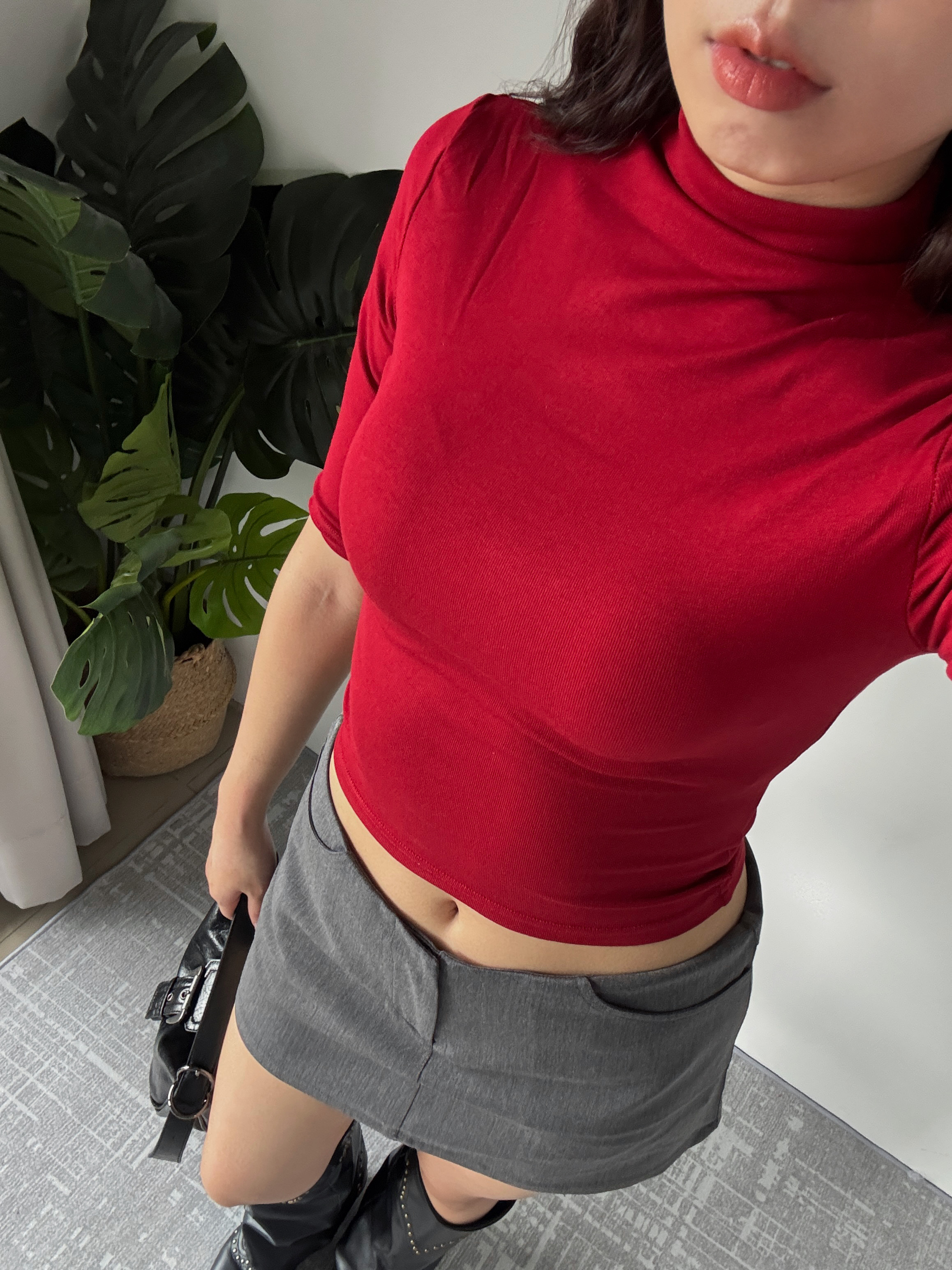 大推📻時髦中袖半高領上衣(3色)