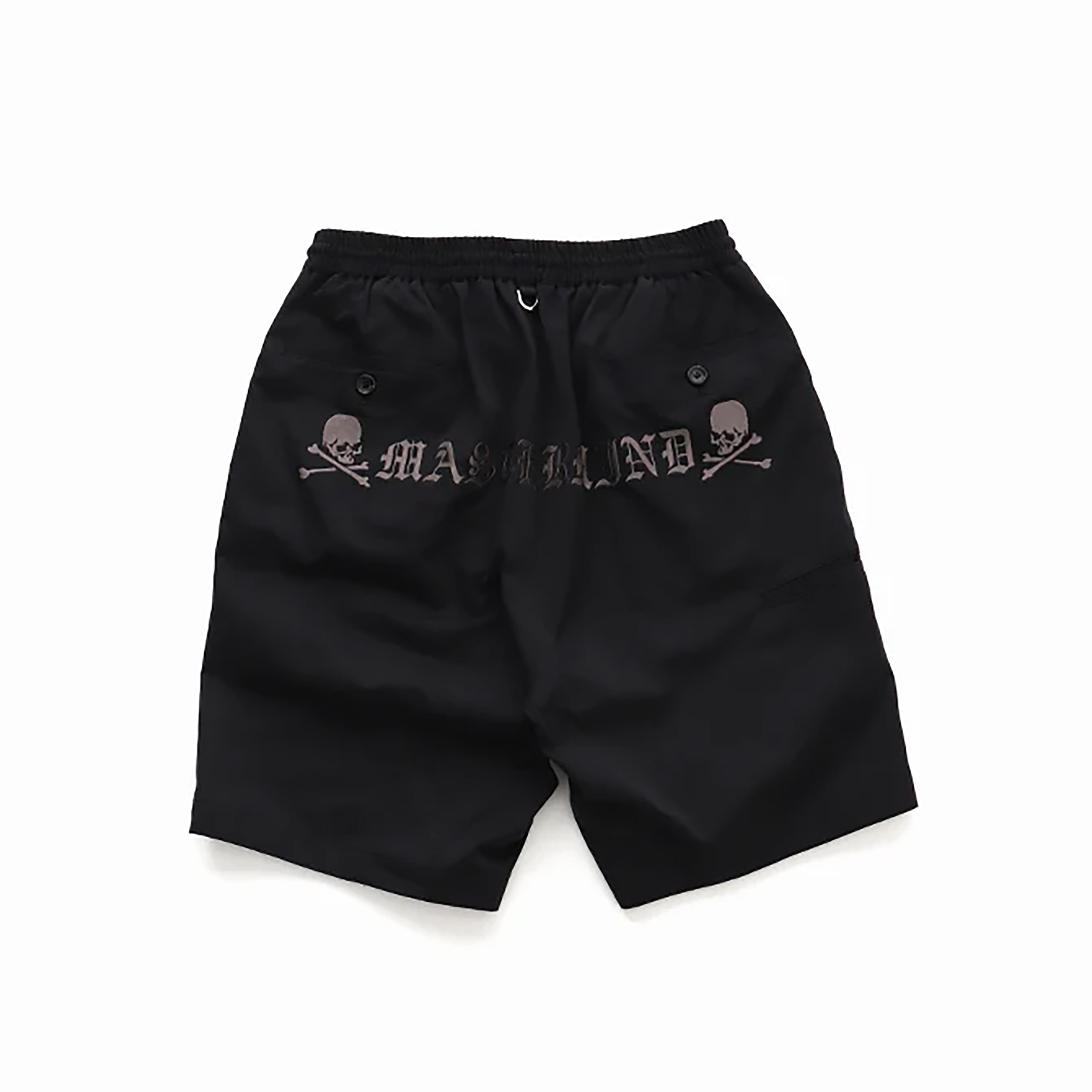 MASTERMIND JAPAN MJ EASY SHORTS MMJ 金屬吊環 綁繩 哥德字體 雙骷髏 刺繡 短褲-MJ25E14-PA032