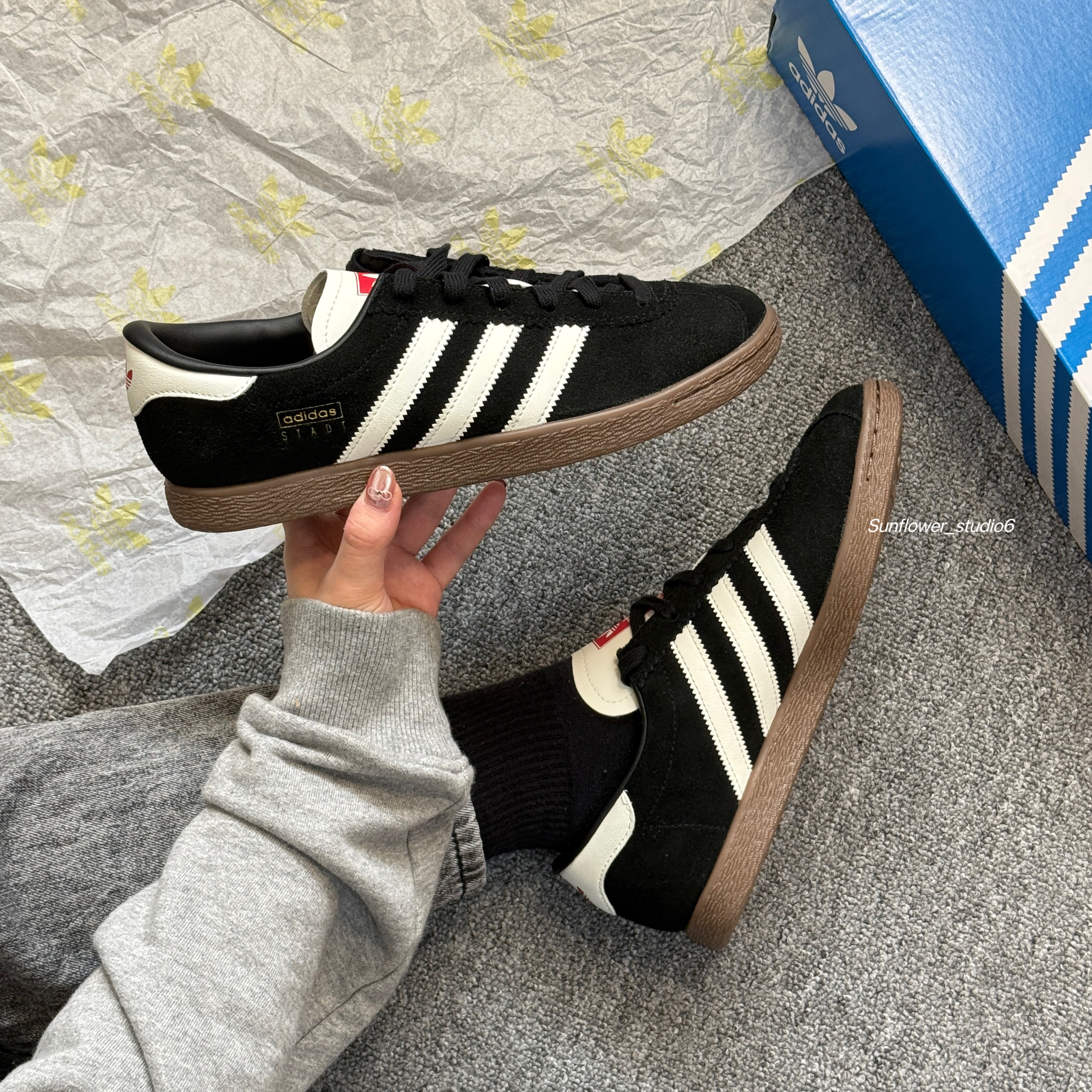 Adidas Originals Stadt 黑糖餅乾 黑白色 麂皮 焦糖底 復古 德訓鞋 T頭鞋 JR6344/預購