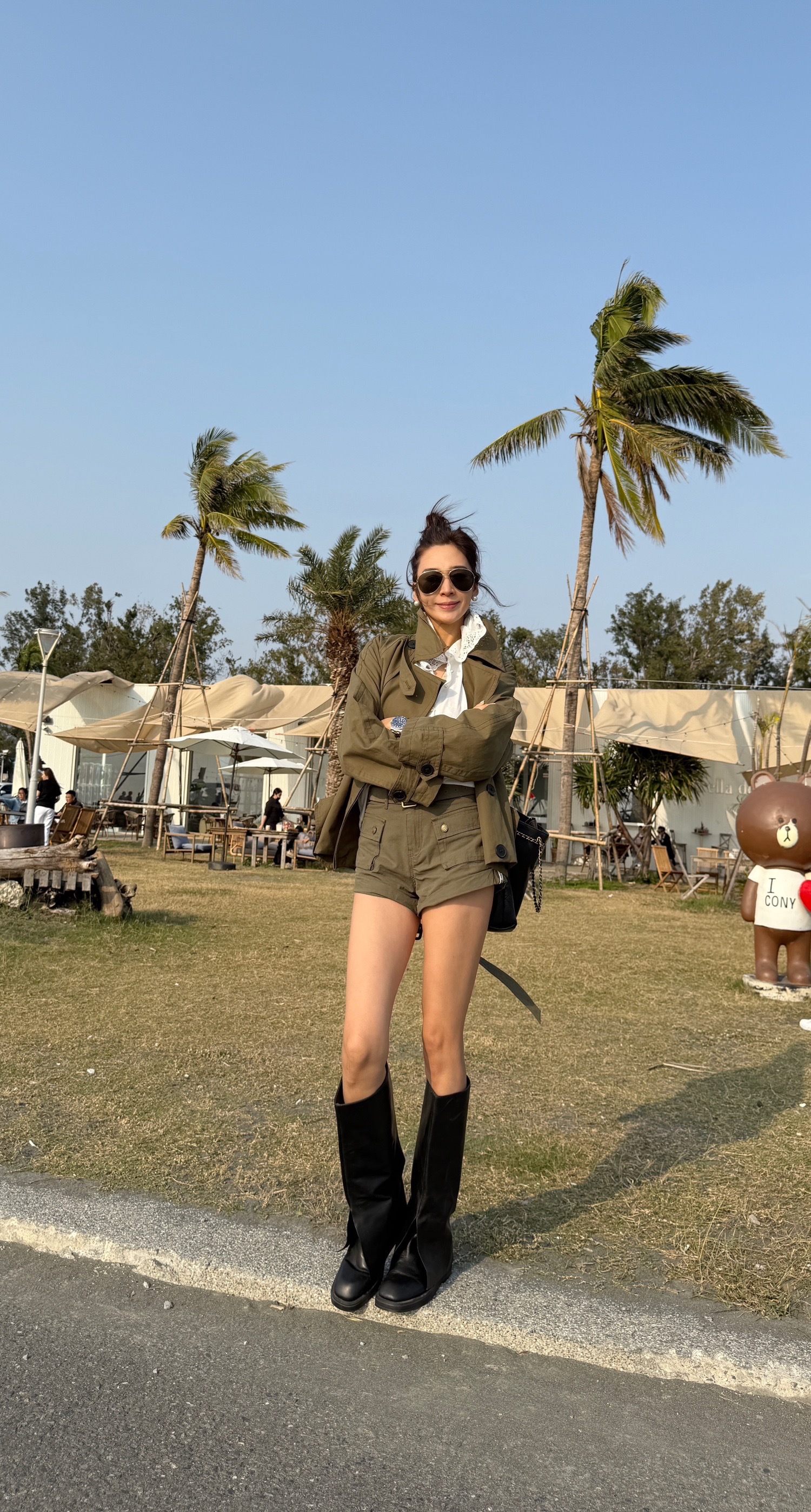 大口袋工裝低腰短褲