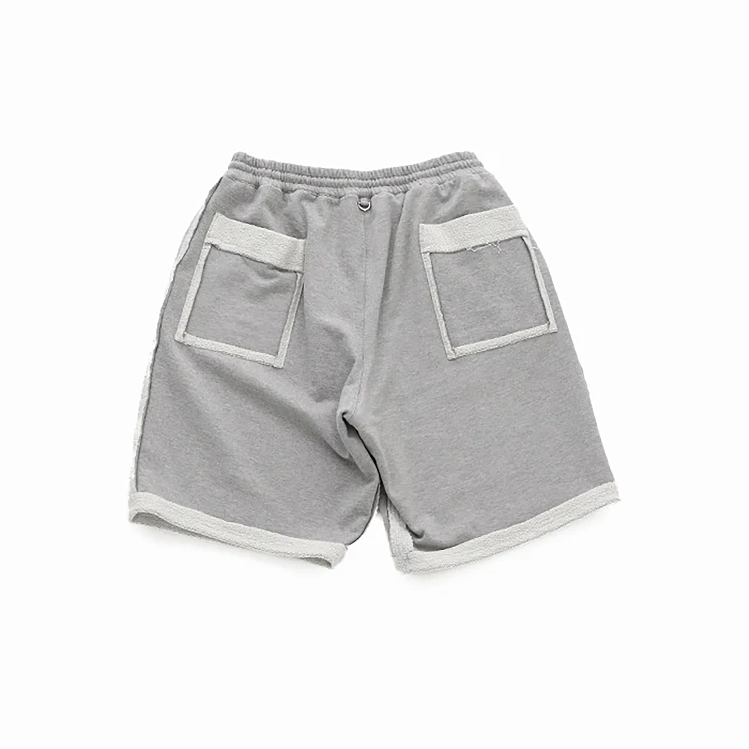 MASTERMIND WORLD CUT-OFF SWEATSHORTS MMW 反車縫 金屬吊環 綁繩 紗線棉 大骷髏 短褲 灰色-MW25S14-PA042