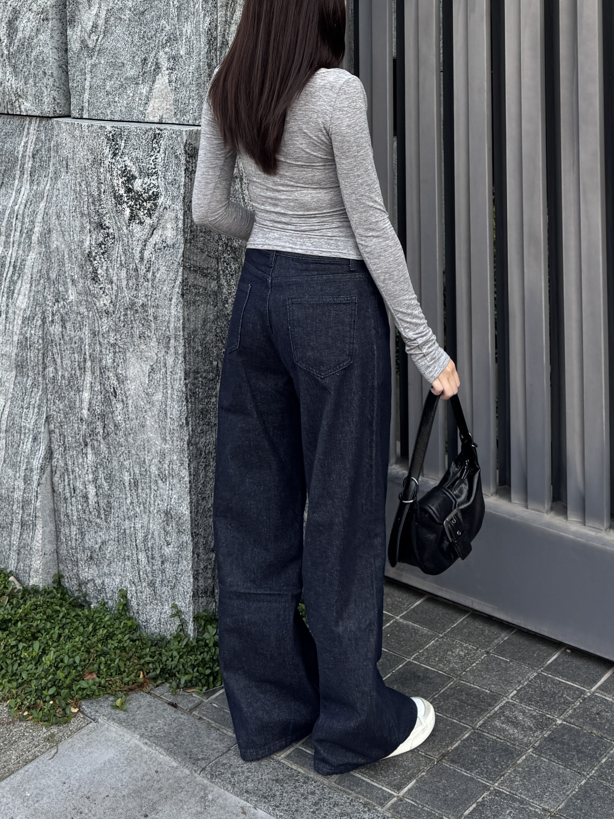 自訂！附皮帶🪜直筒修身落地牛仔褲(2色)