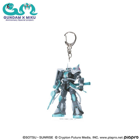 234913 Pbandai 預訂 2025/10月 ガンダム45周年 × 初音ミク アクリルチャーム MS-06S ザクII [初音ミクVer.]