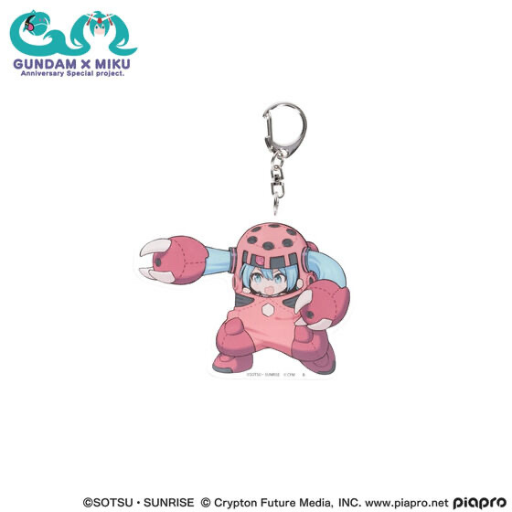 234914 Pbandai 預訂 2025/10月 ガンダム45周年 × 初音ミク アクリルチャーム 初音ミク×ズゴック（シャア専用）