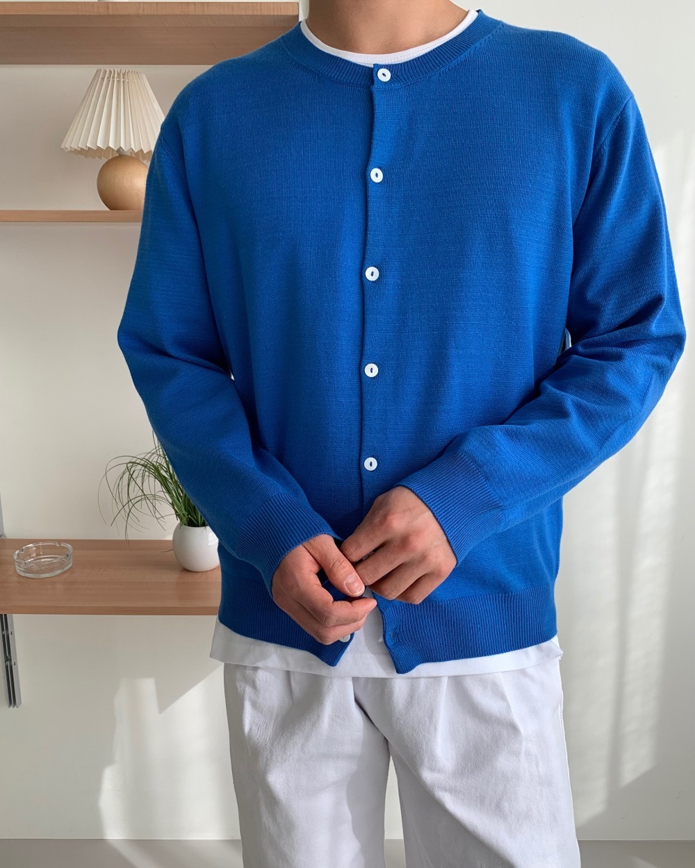 日常可水洗仿羊絨圓領開衫