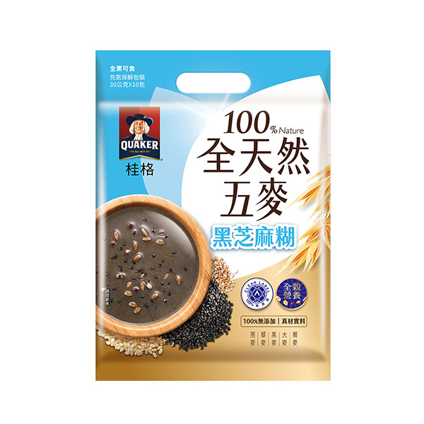 桂格 全天然五麥黑芝麻糊袋裝30gX10包[滿2件+1元多1件活動商品，請勿直接購買]