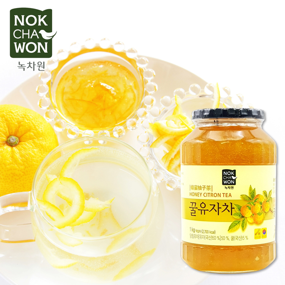 韓國 綠茶園 蜂蜜 柚子茶 1kg 玻璃罐