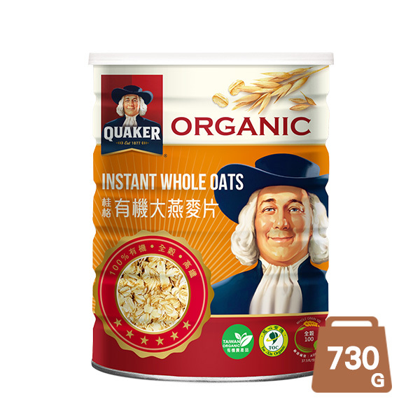 桂格 有機大燕麥片730g[滿2件+1元多1件活動商品，請勿直接購買]