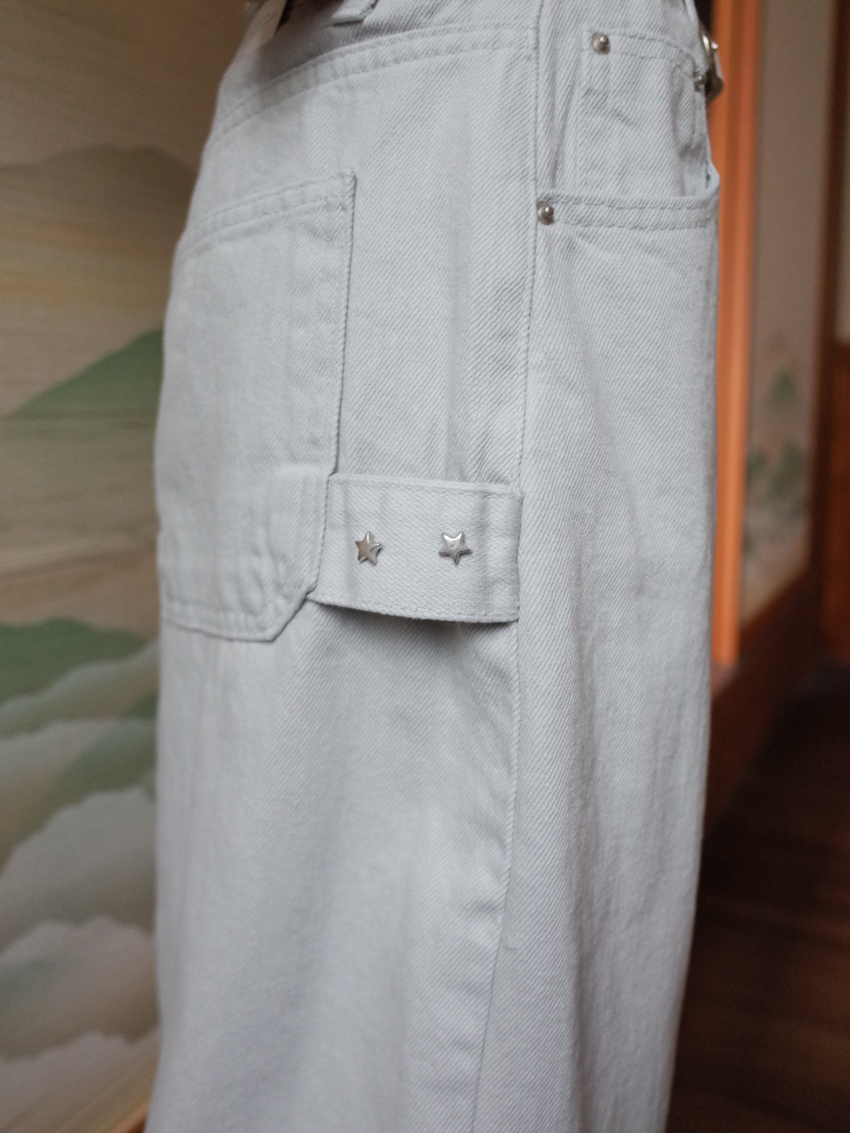 stars club straight leg trousers in LIGHT GRAY