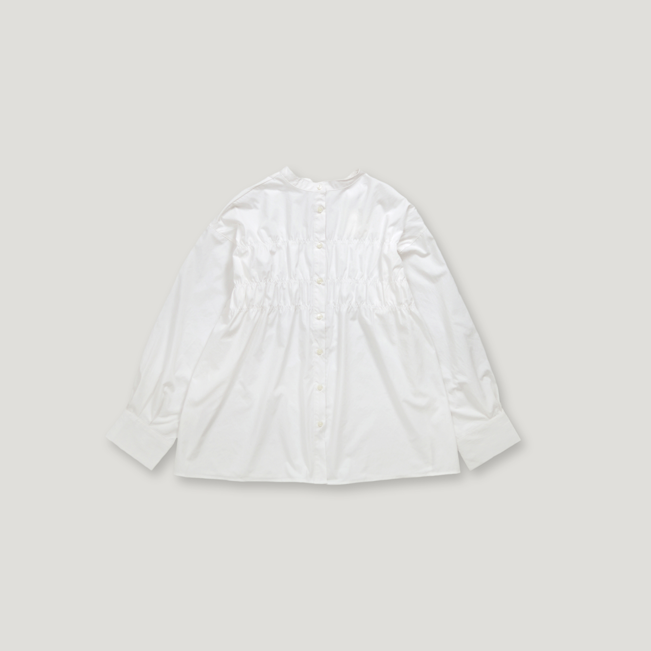 J.P.L. 立領抽褶廓形襯衫 ╭ 2色 ╮