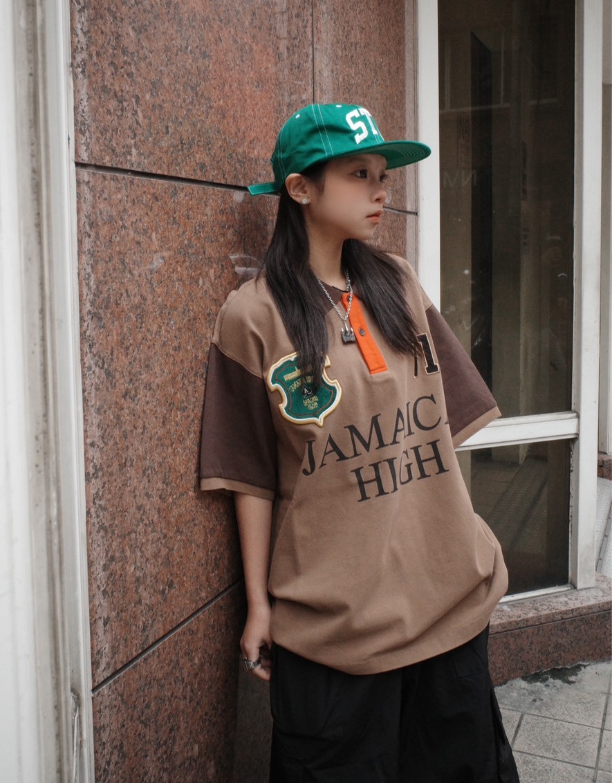 <快速出貨>STUSSY X DENIM Tears POLO短袖上衣 咖啡