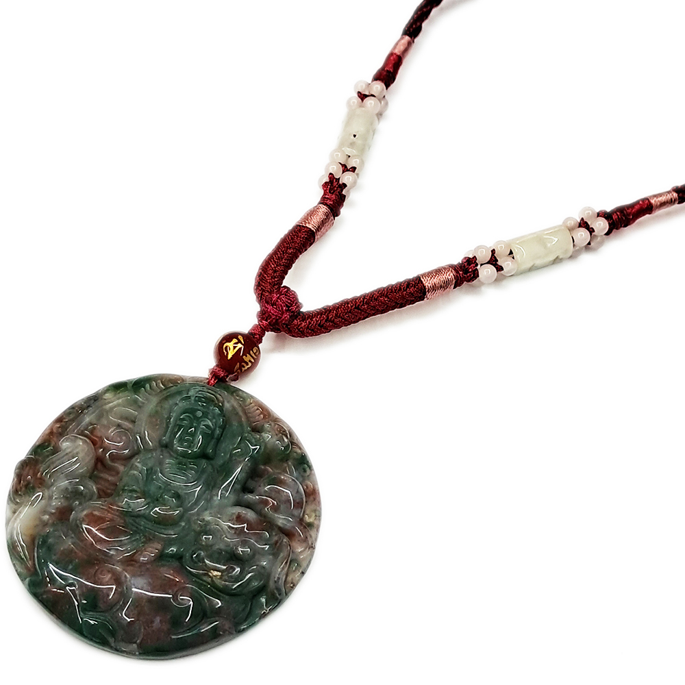 文殊菩薩巧雕七彩海藻玉項鍊【十方】133031