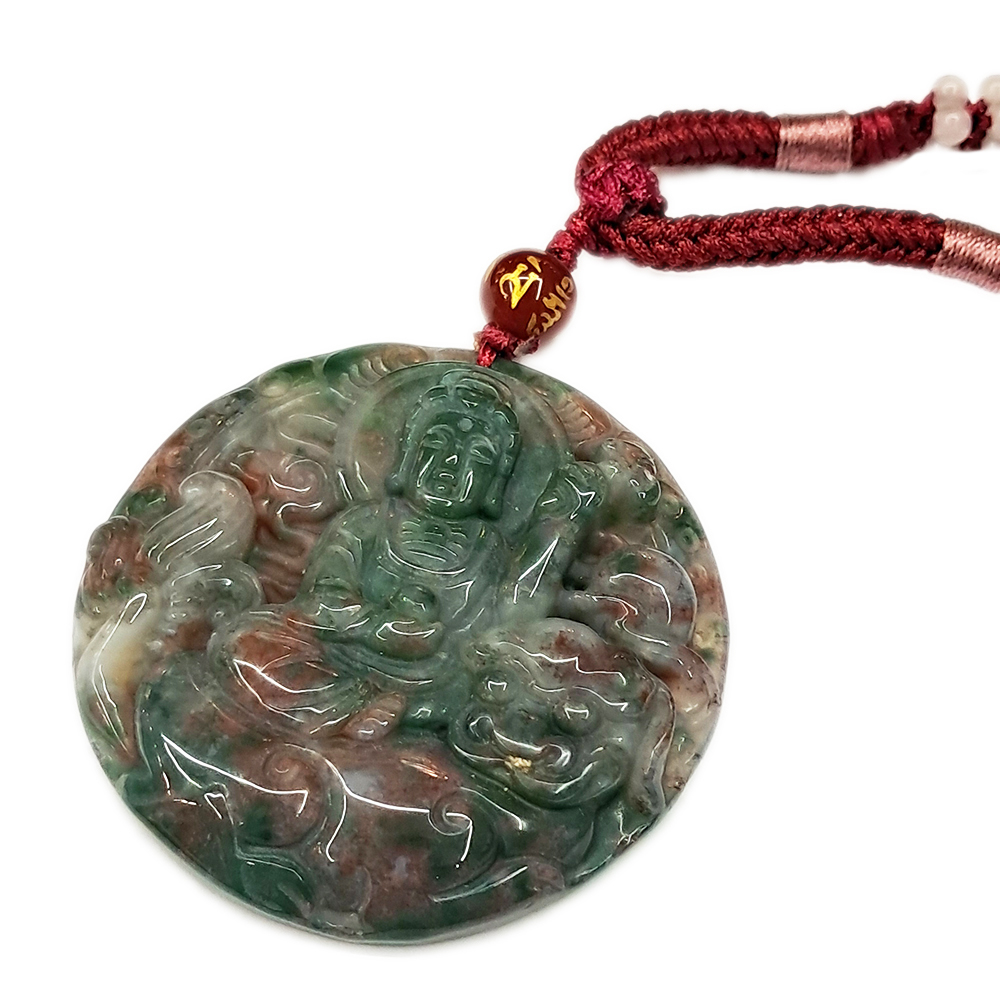 文殊菩薩巧雕七彩海藻玉項鍊【十方】133031