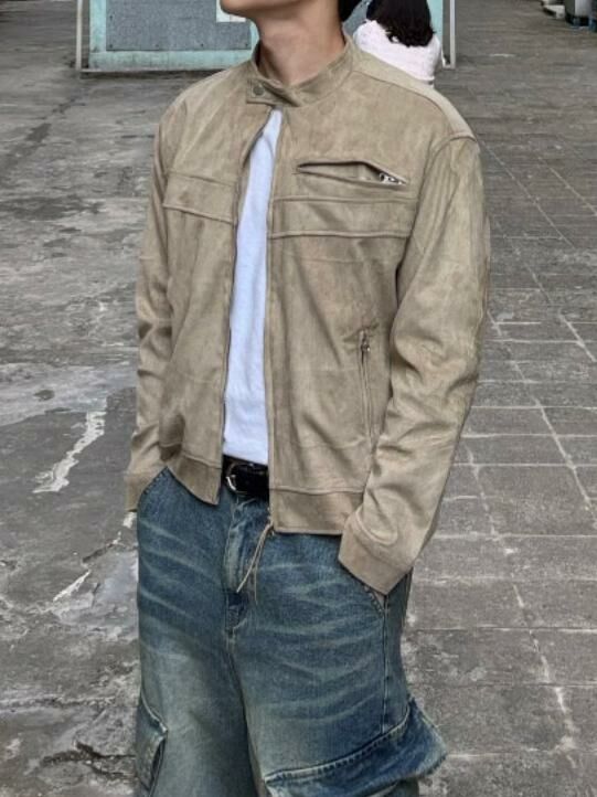 淨色企領拉鍊外套 TAC-0139JK