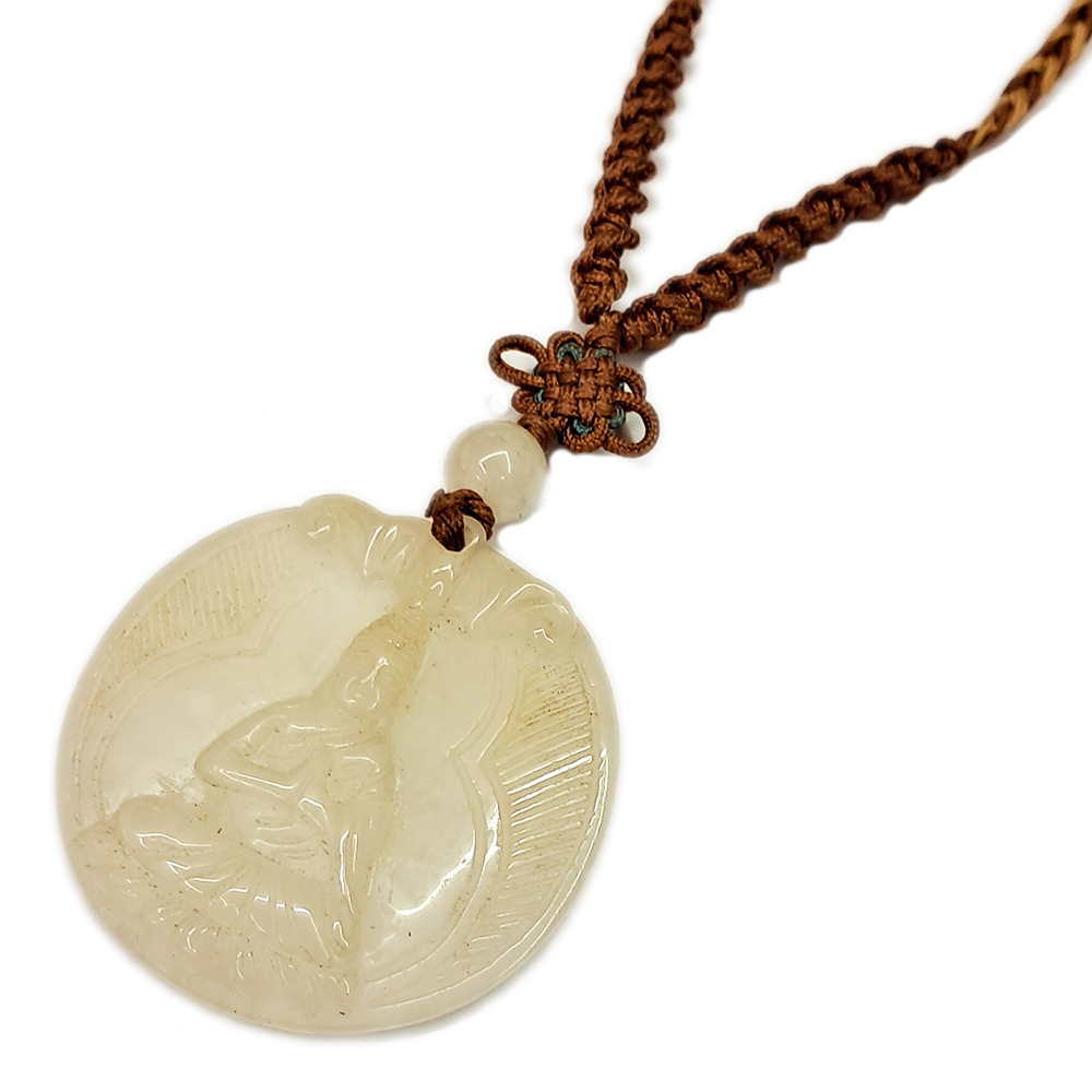 白玉佛{福}玉佩項鍊【十方】119568