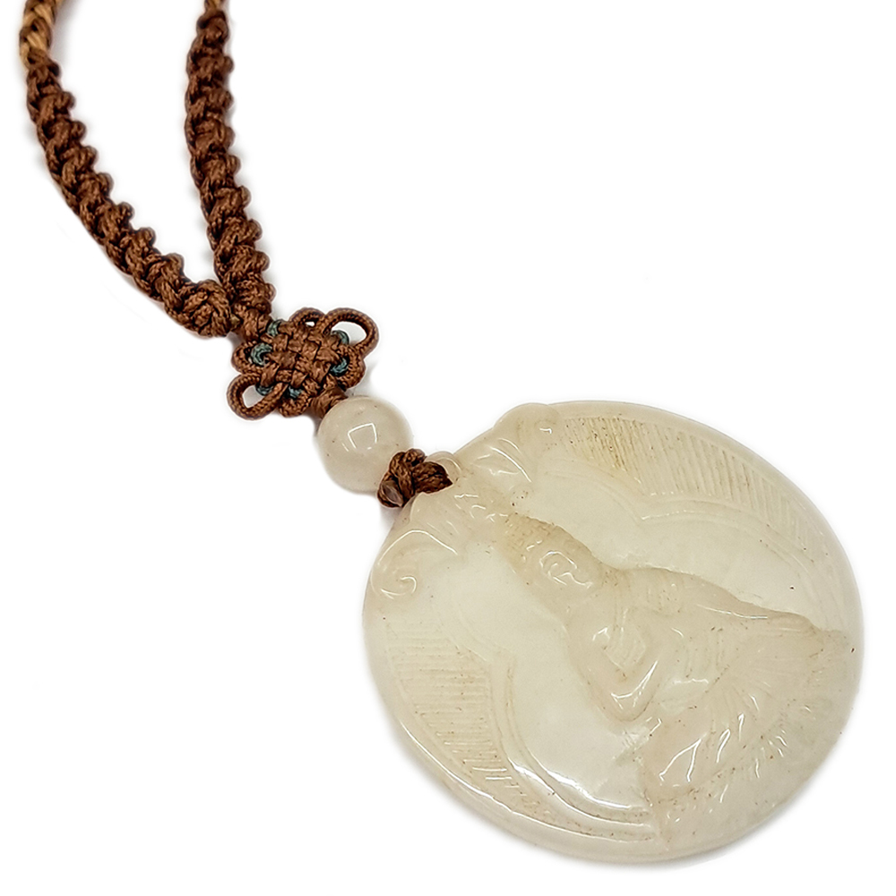 白玉佛{福}玉佩項鍊【十方】119568