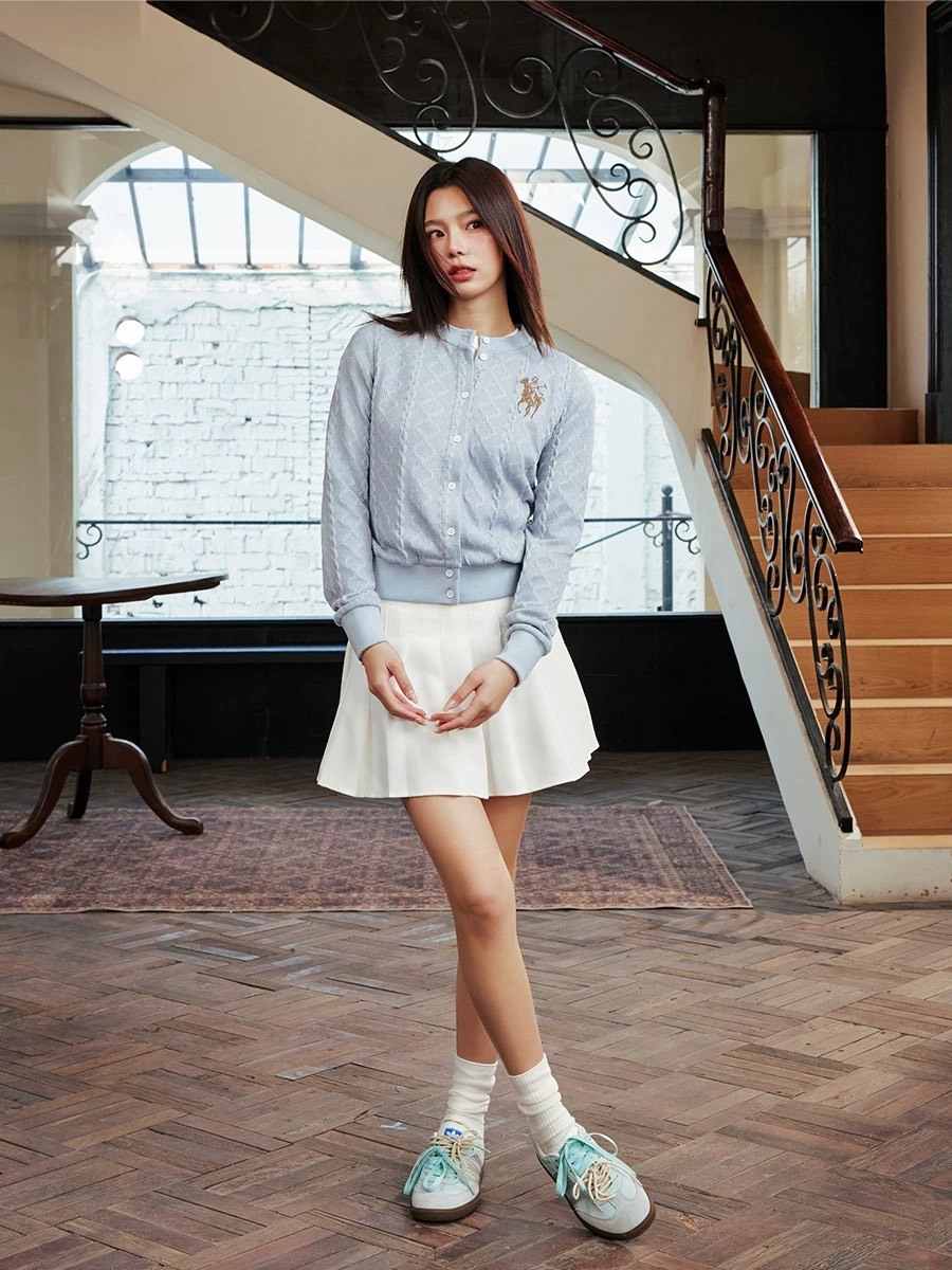 Harsh and Cruel 麻花針織 修身開襟衫 HL251080121