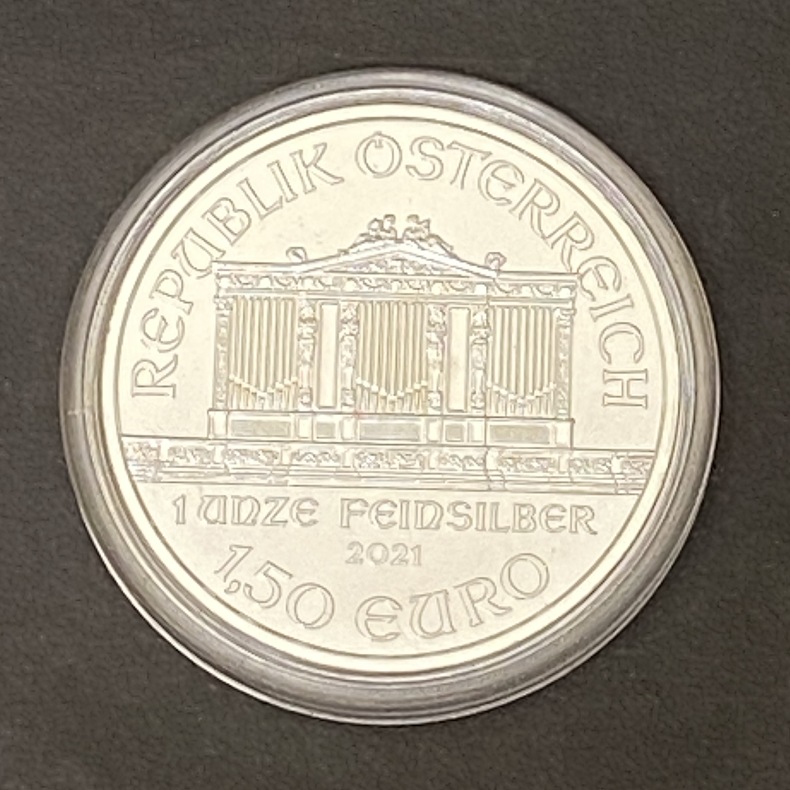 2021 Austrian 1.5 Euro Gold Concert Hall Silver Coin (99.9% silver)