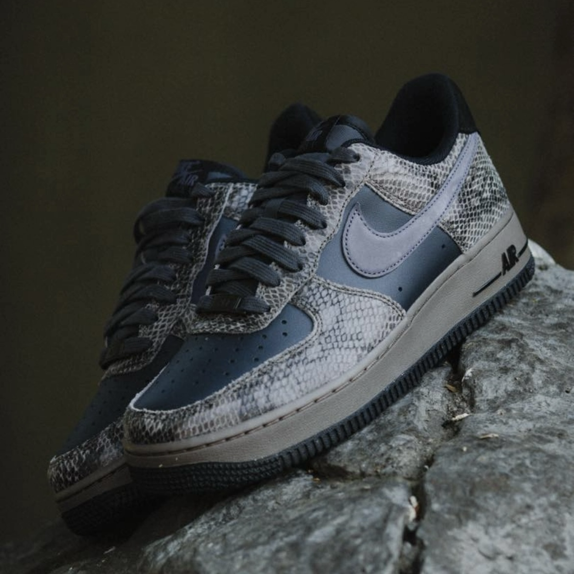 Nike Air Force 1 Low Off Noir Snakeskin 黑灰 黑棕 蛇紋 蛇鱗 休閒鞋