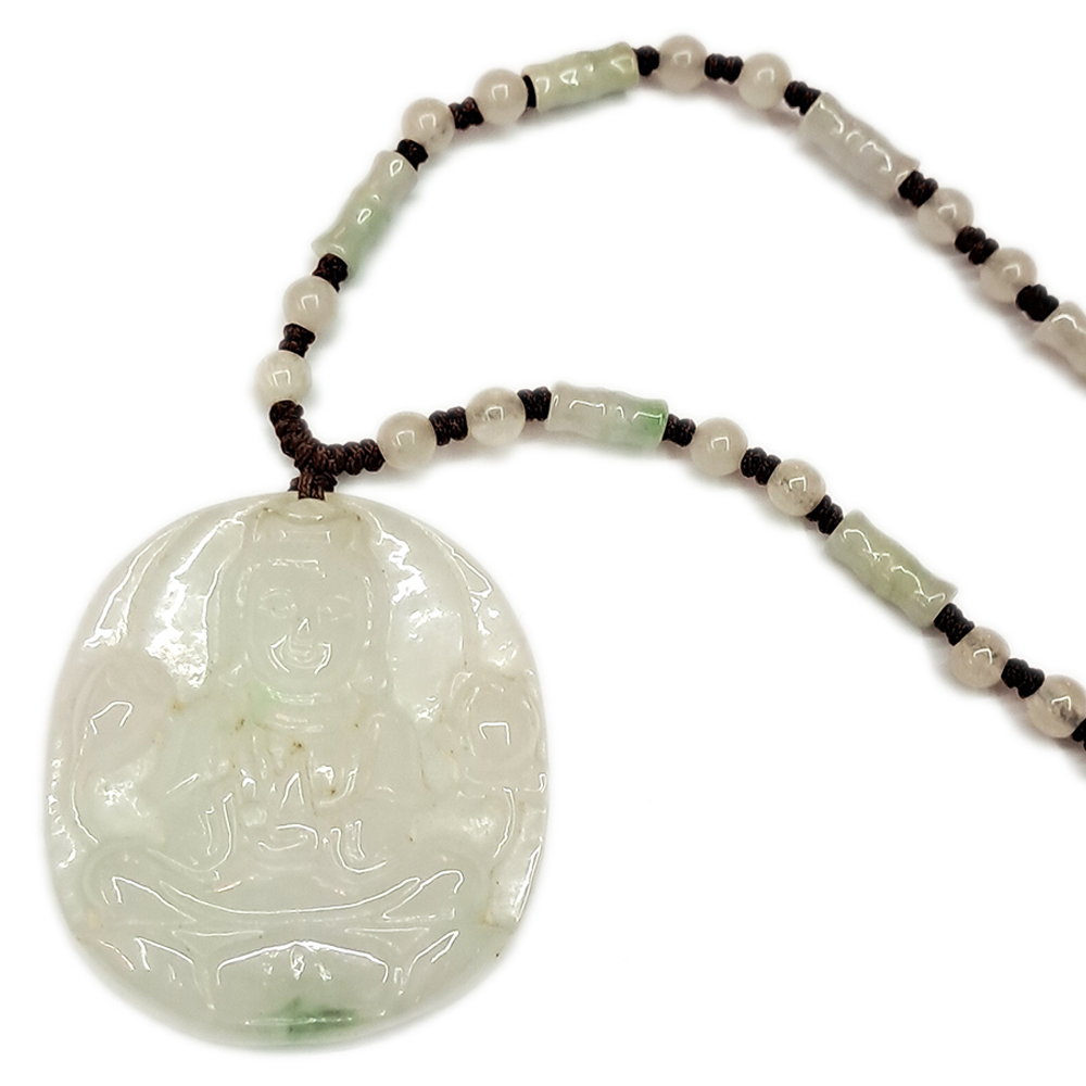 蓮花觀音玉佩中國結項鍊【十方】123051