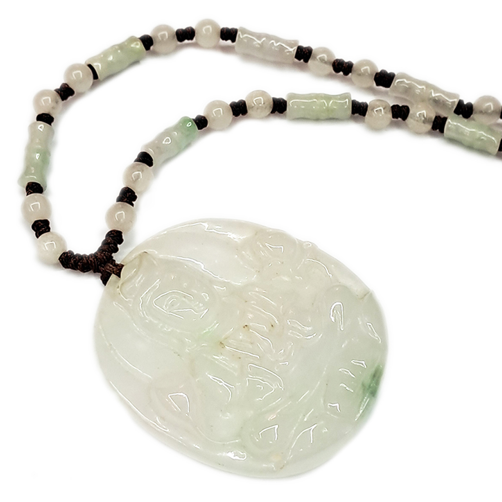 蓮花觀音玉佩中國結項鍊【十方】123051