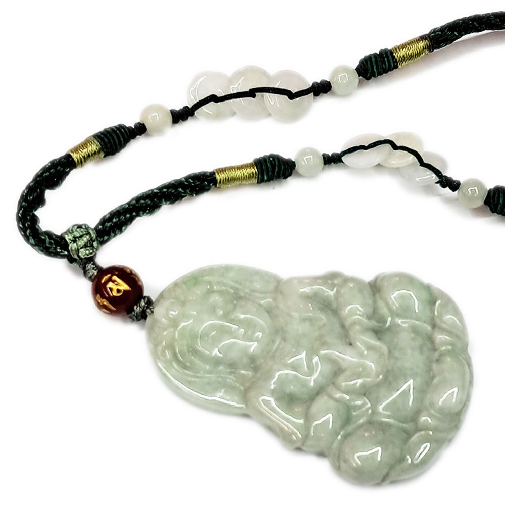 觀音{青帶綠}玉佩項鍊5公分【十方】136944