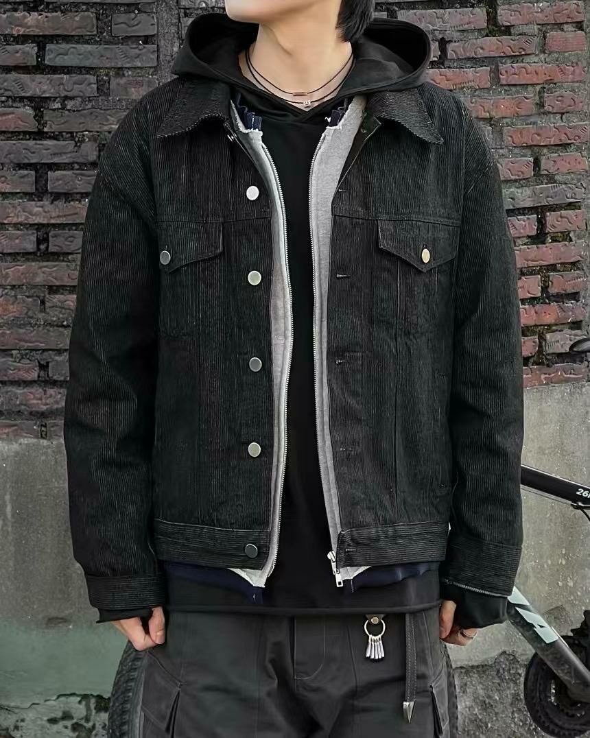 反領燈心絨開胸外套 TAC-0143JK