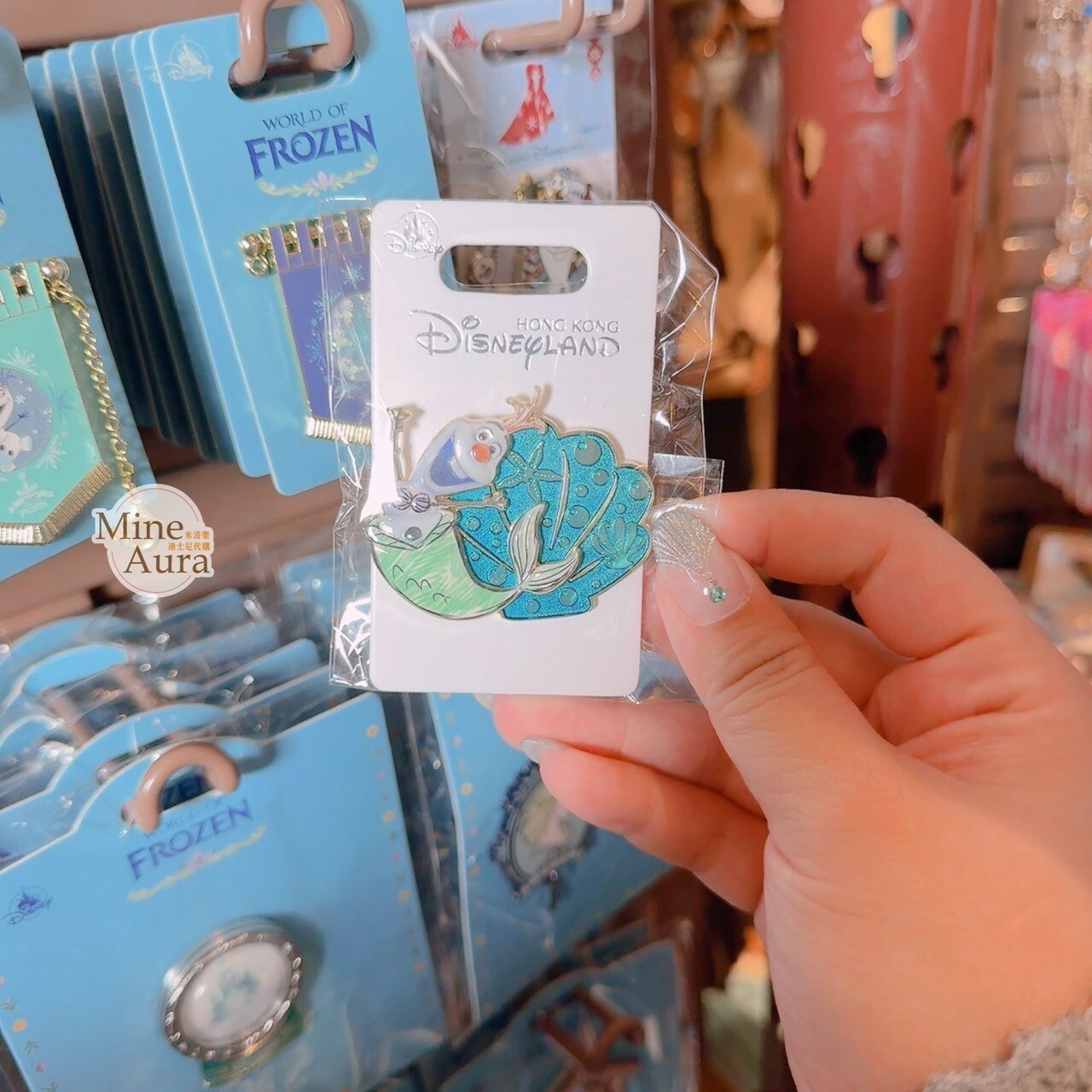 雪寶 Olaf  變裝 愛麗兒 Ariel 造型 徽章 PIN 冰雪奇緣 Frozen -香港迪士尼樂園