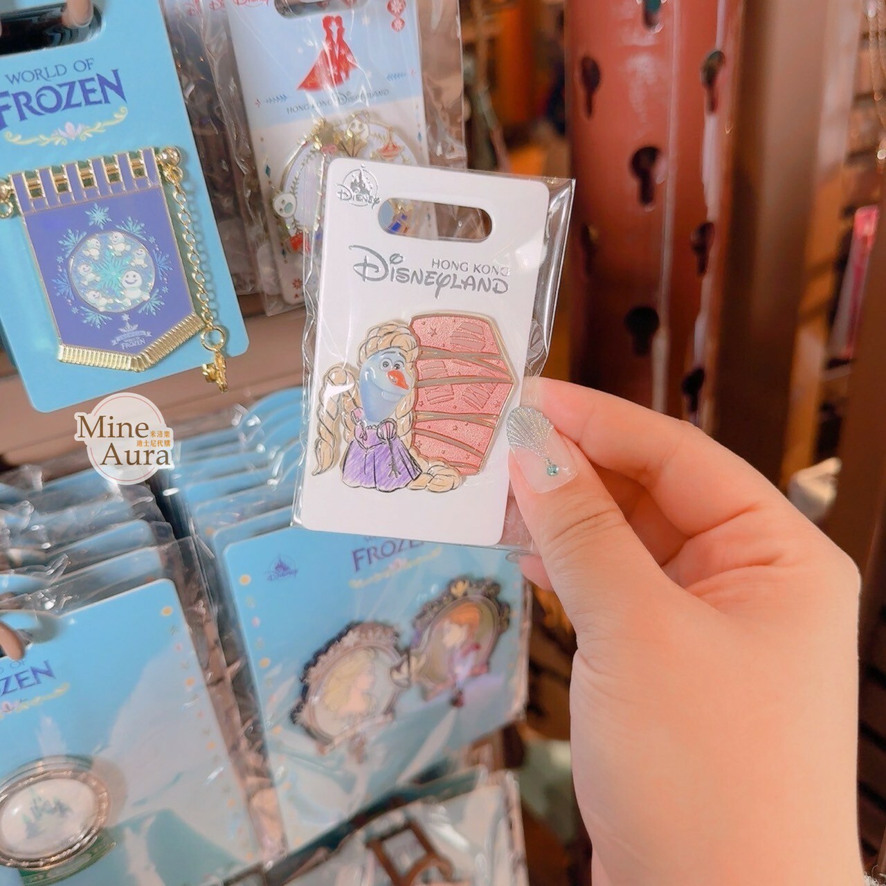 雪寶 Olaf  變裝 長髮公主 樂佩 Rapunzel 造型 徽章 PIN 冰雪奇緣 Frozen -香港迪士尼樂園