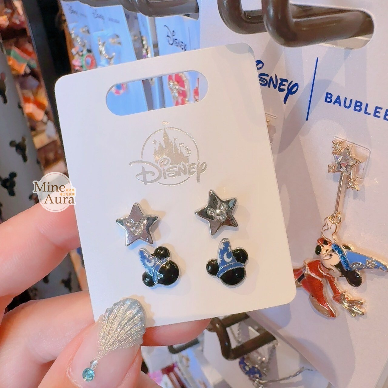 魔法師 米奇 Mickey 米奇頭 亮鑽 星星 造型 耳環 4入組 首飾 -香港迪士尼樂園