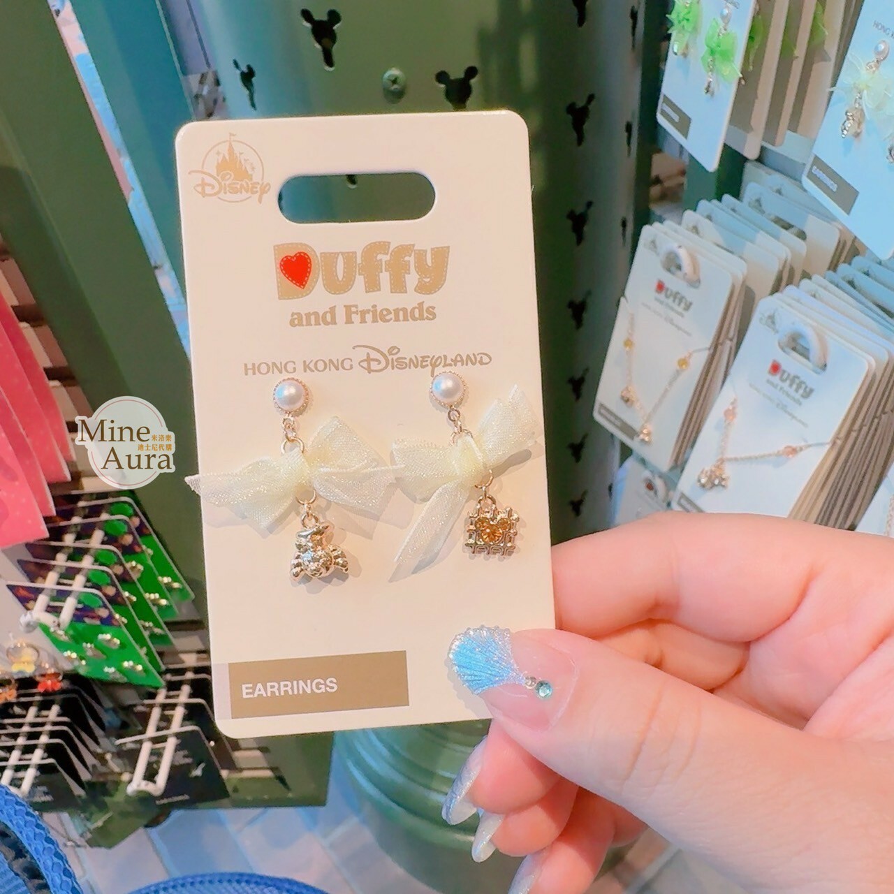 可琦安 餅乾 CookieAnn 大頭墜飾 紗質 蝴蝶結 造型 耳環 首飾 -香港迪士尼樂園