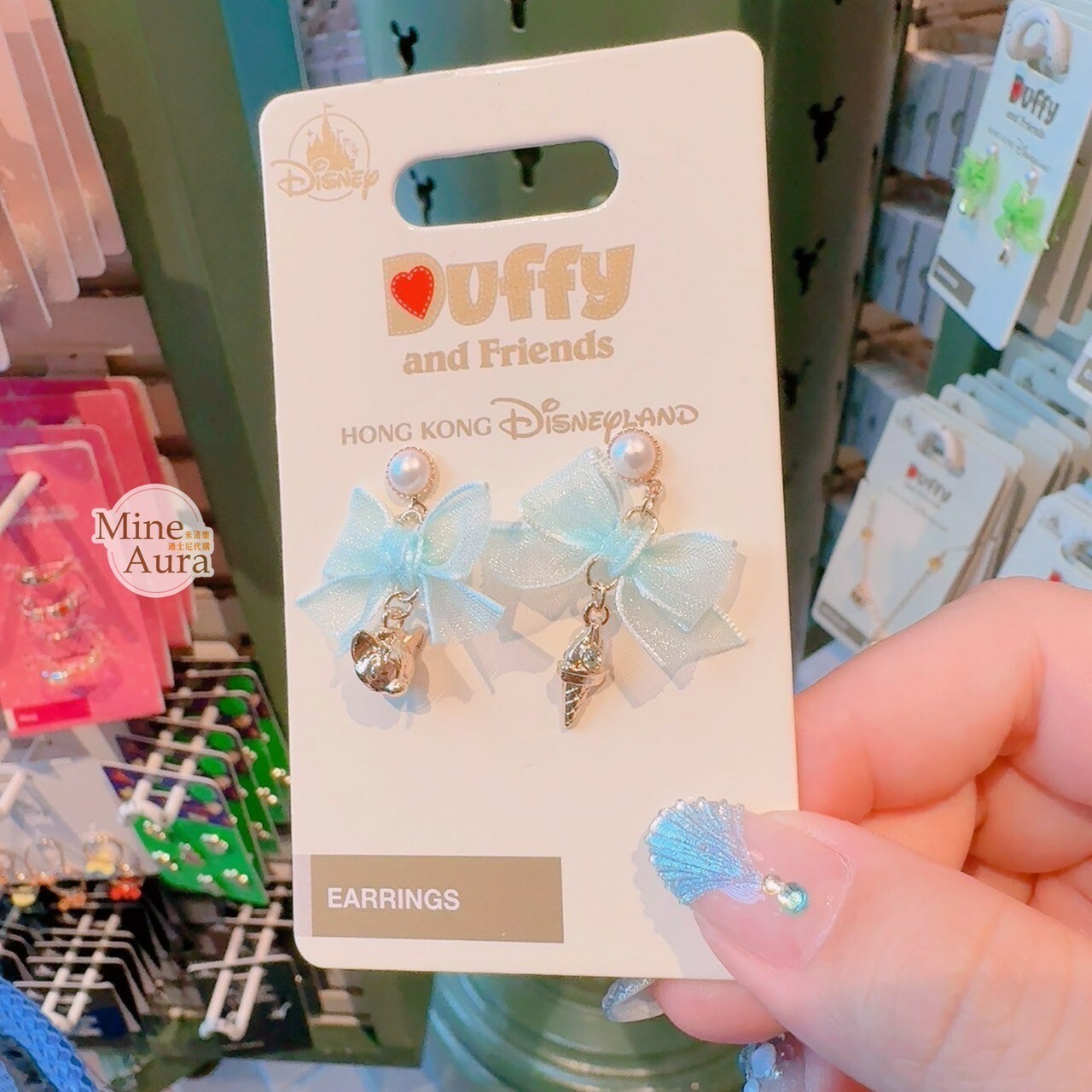 傑拉托尼 畫家貓 Gelatoni 大頭墜飾 紗質 蝴蝶結 造型 耳環 首飾 -香港迪士尼樂園