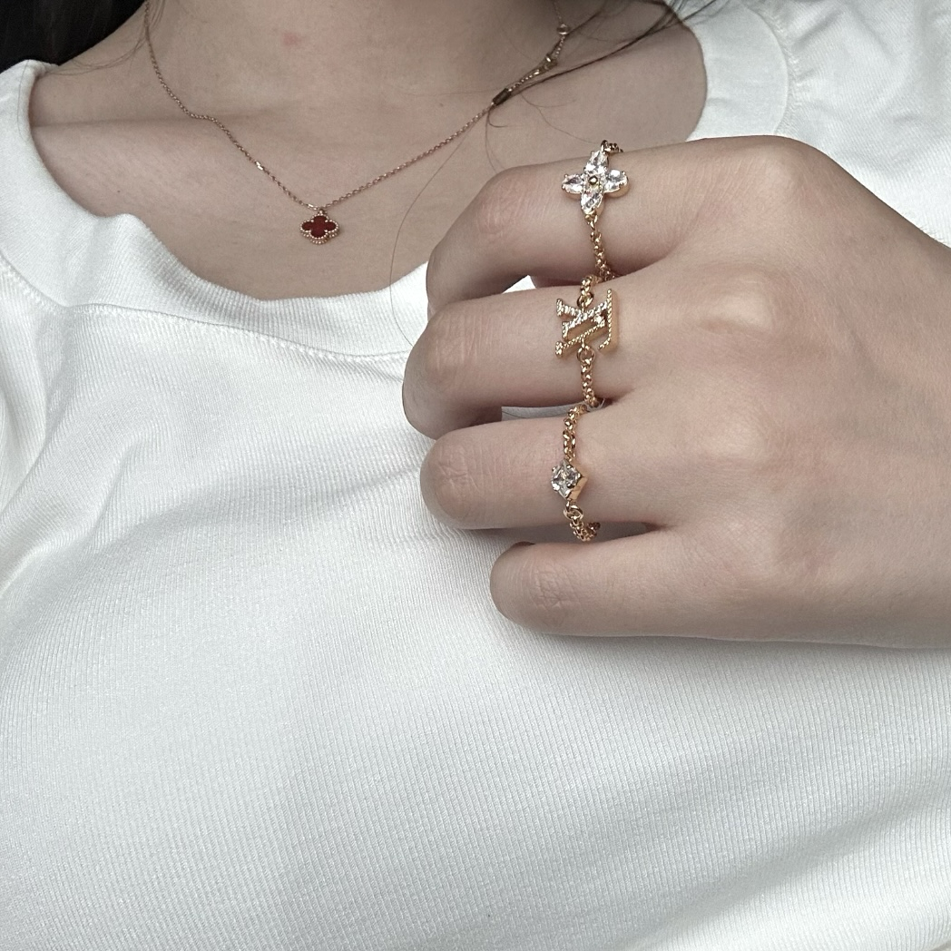 18k lvlady”2024細緻鑽三合一神仙鏈條高奢定製戒