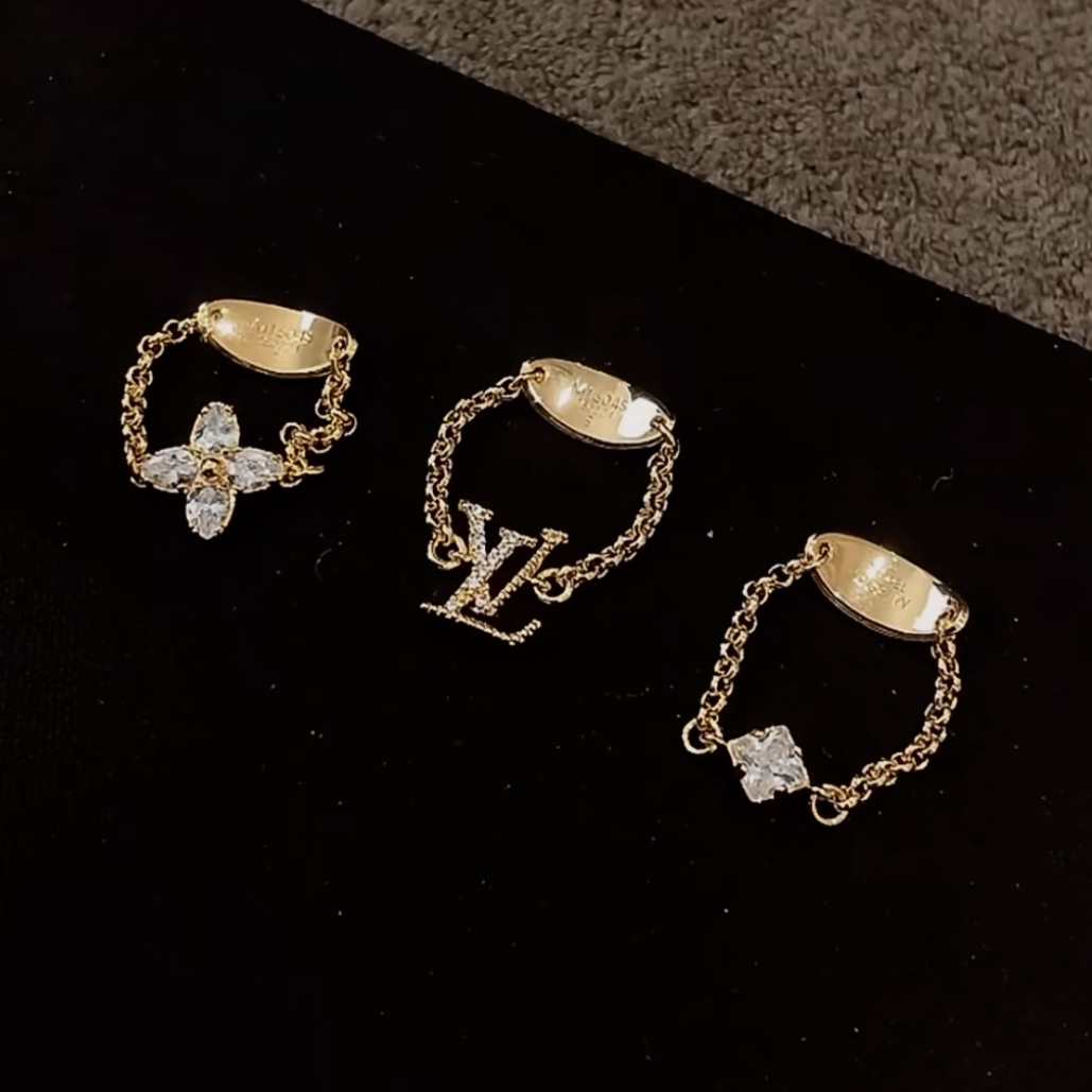 18k lvlady”2024細緻鑽三合一神仙鏈條高奢定製戒