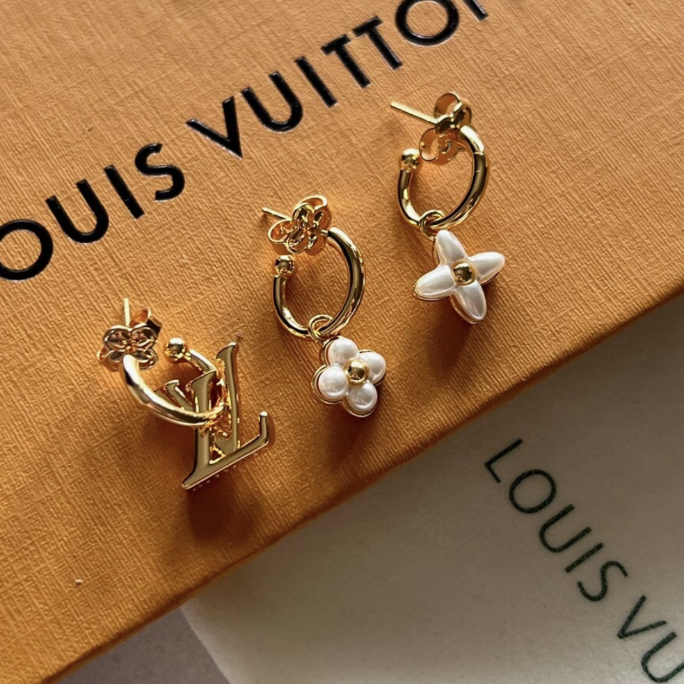 18k”floragram花卉珍珠三合一高奢定製小耳墜