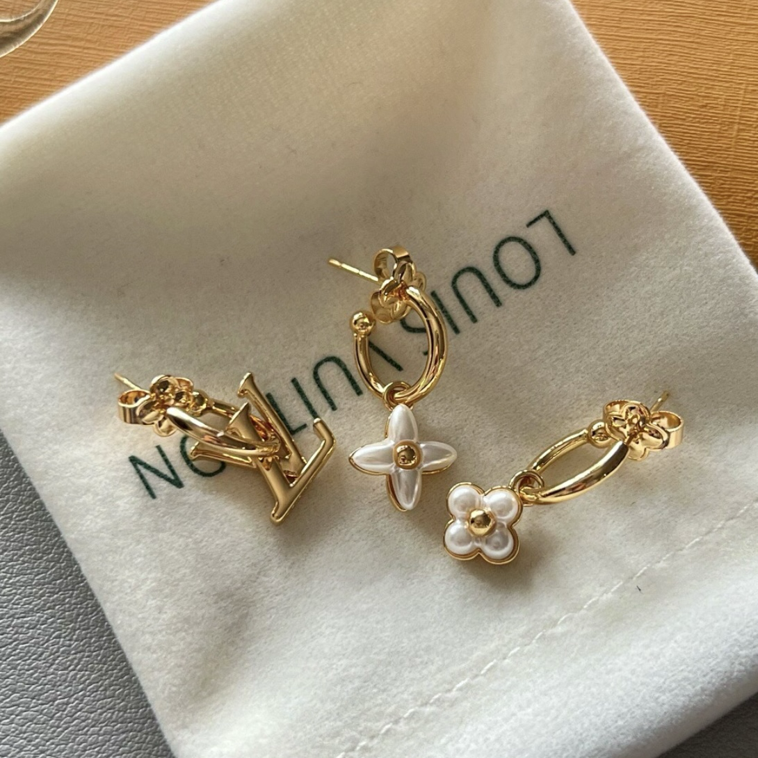 18k”floragram花卉珍珠三合一高奢定製小耳墜