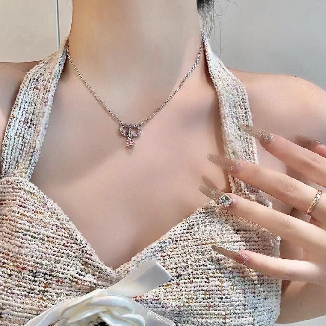 18k CD”粉白金鑽字母高奢定製耳墜/項鍊